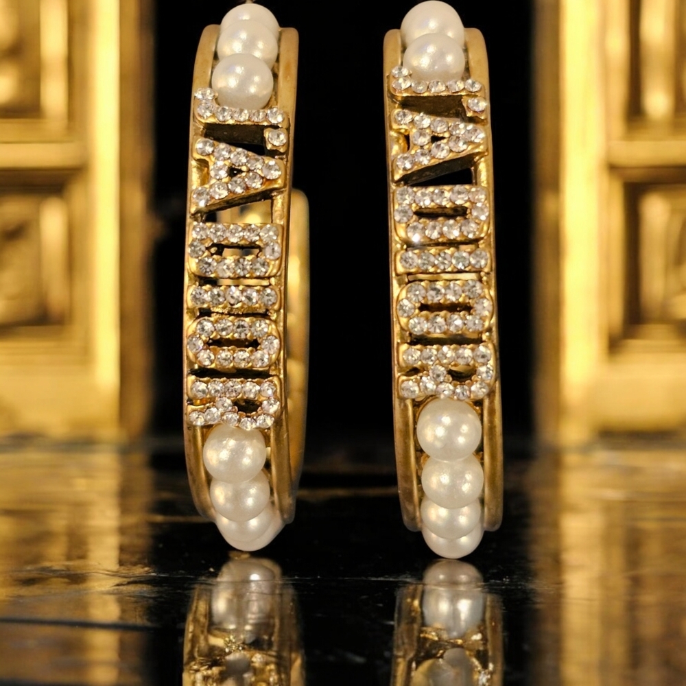 Antique Goldtone Pearl Earrings